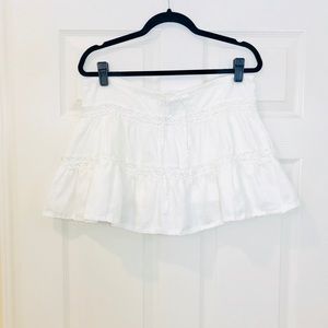 Rampage White Linen Mini Skirt